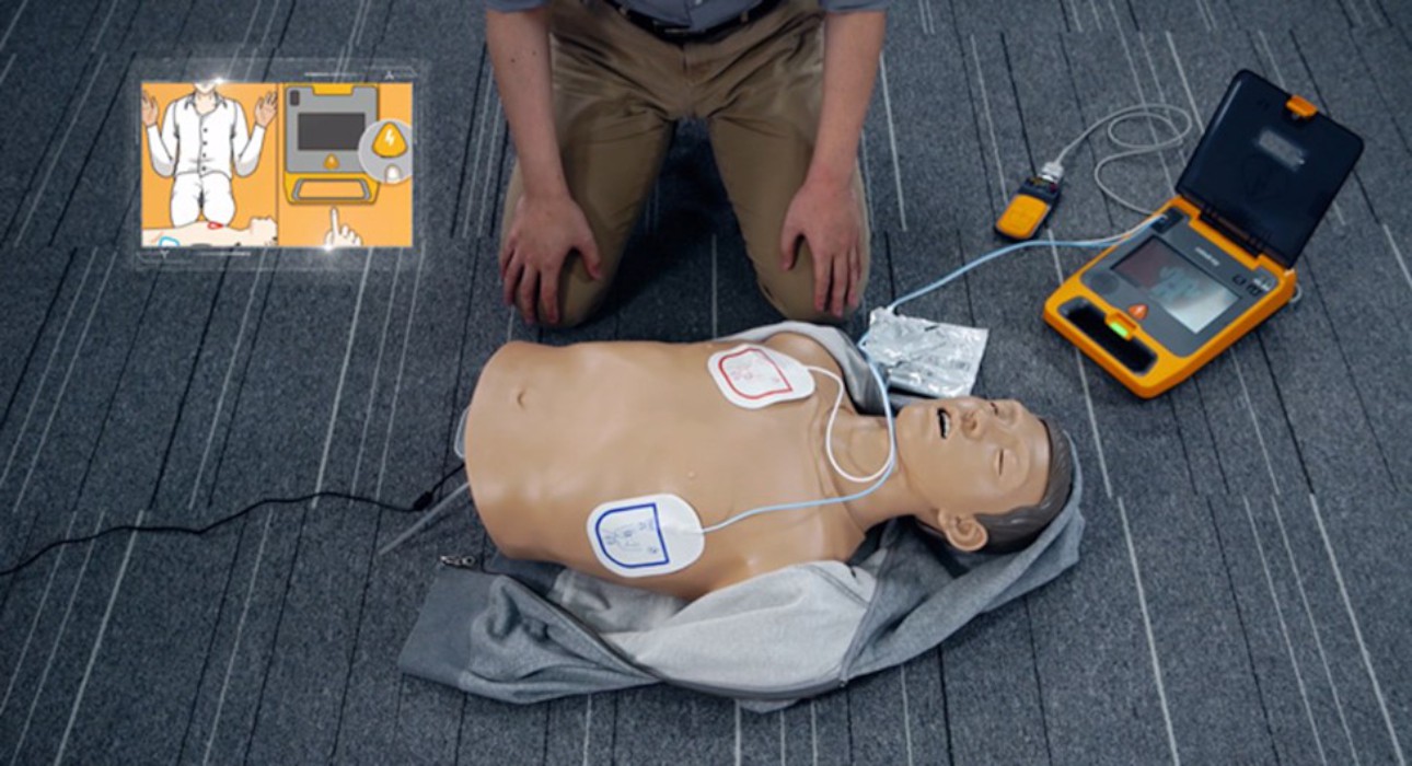 Guidance for an automated external defibrillator use