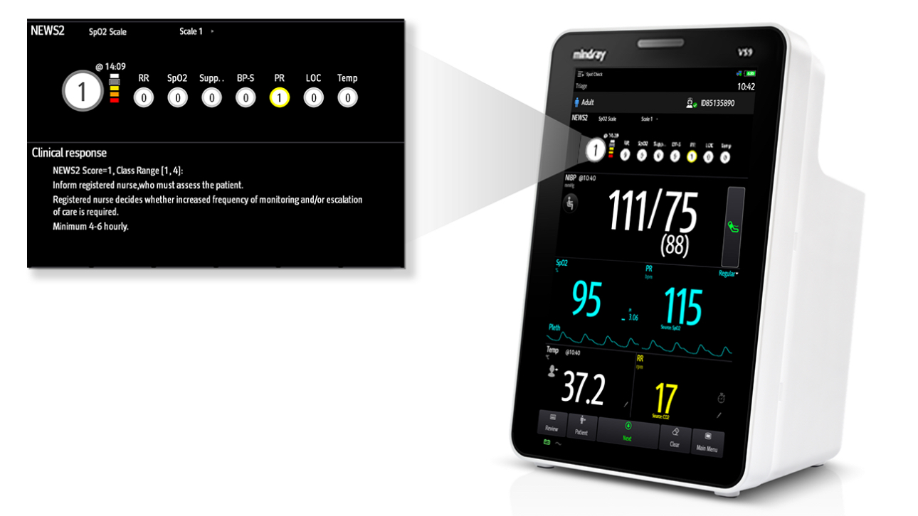 Mindray VS900C Vital Signs Monitor with Nellcor SpO2 and Smartemp Vital  Signs Monitor Units